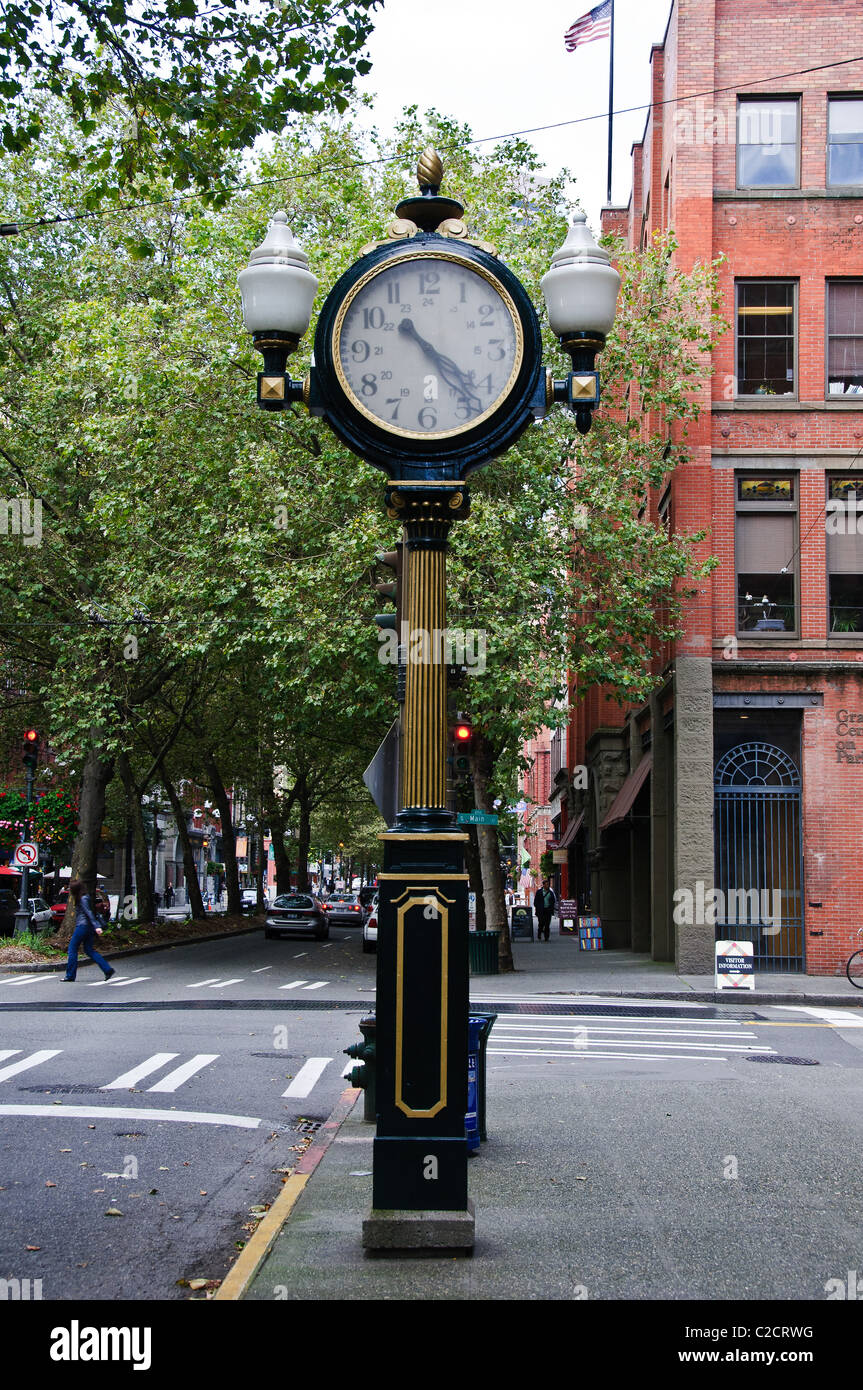 Earl Layman Street Réveil, 4e Avenue, Pioneer Square, Seattle, Washington Banque D'Images