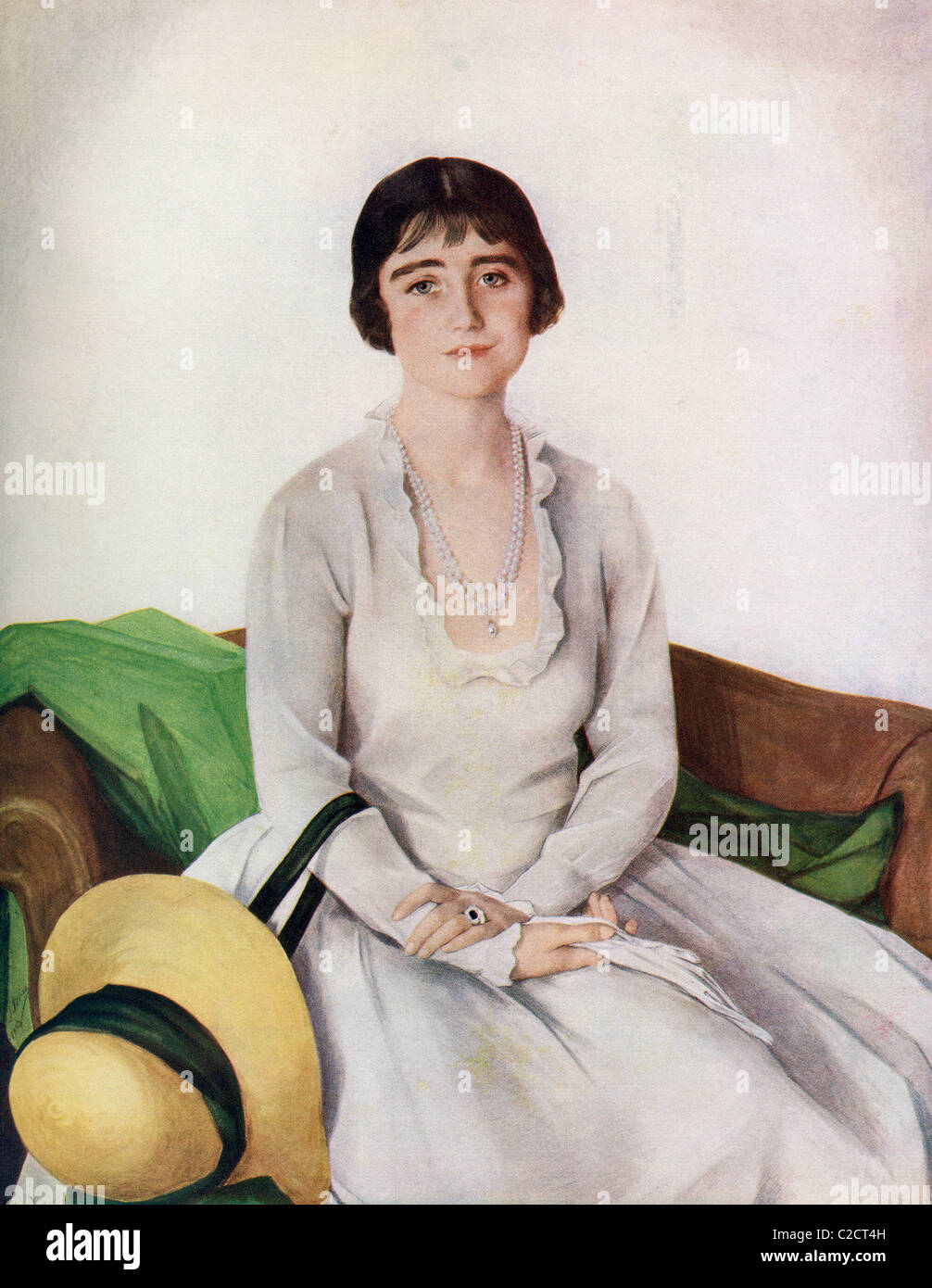 Elizabeth Angela Marguerite Bowes-Lyon, 1900 à 2002. Reine consort de George VI. De l'esquisse magazine publié 1937. Banque D'Images