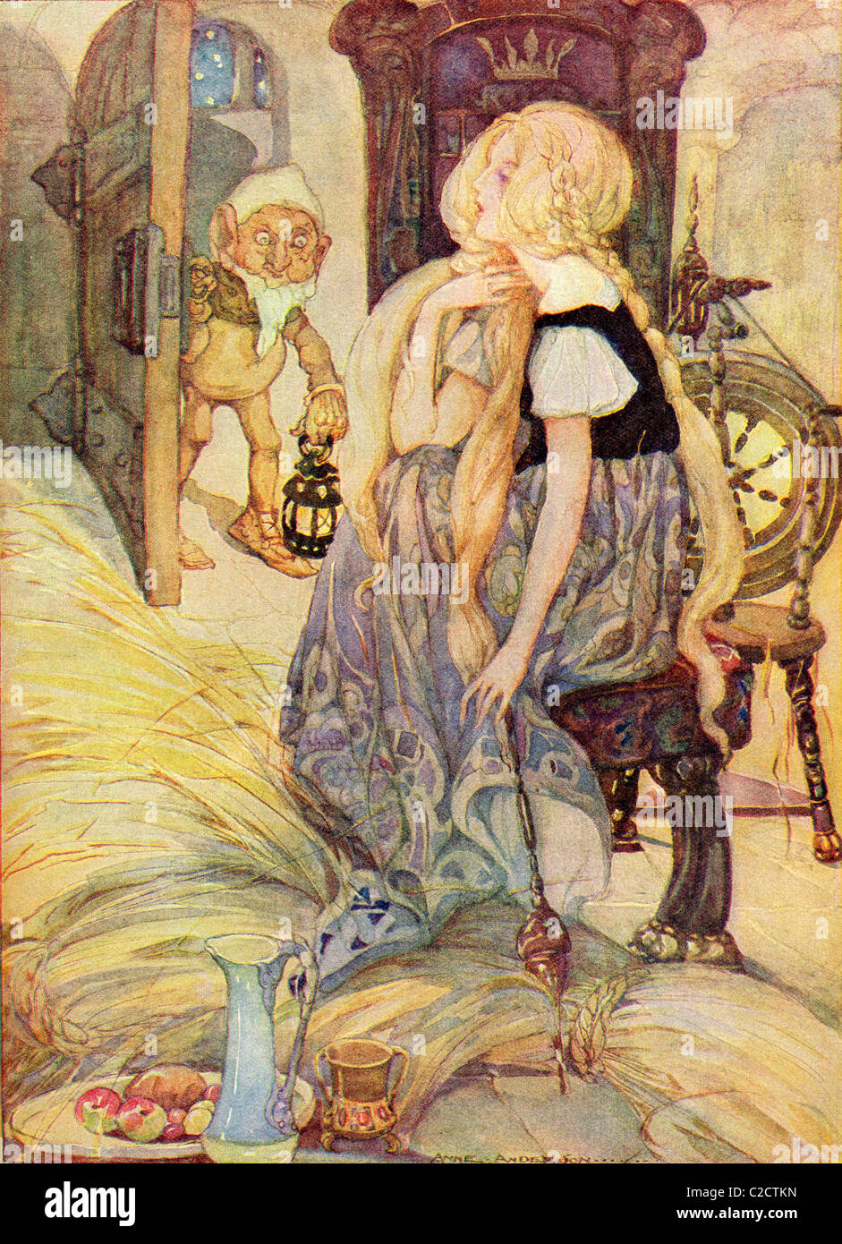La fille de meunier, illustration de la Golden Wonder Livre publié en 1934. Banque D'Images