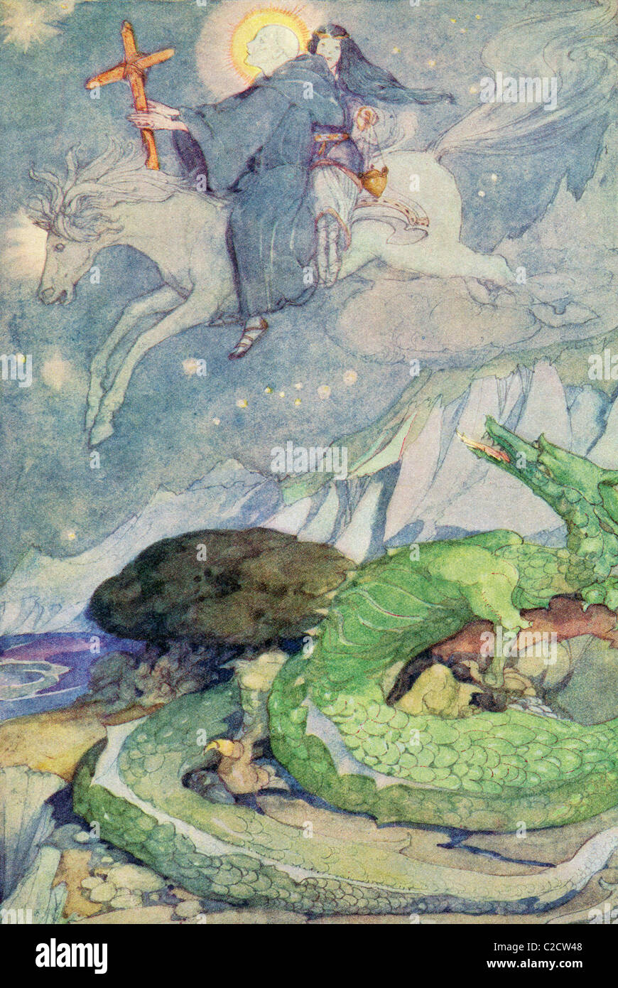 La Fille du roi des marais, illustration de la Golden Wonder Livre publié en 1934. Banque D'Images
