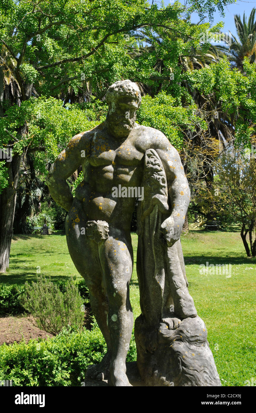 Statue, Tropical Botanic Garden, Belém, Lisbonne, Portugal Banque D'Images