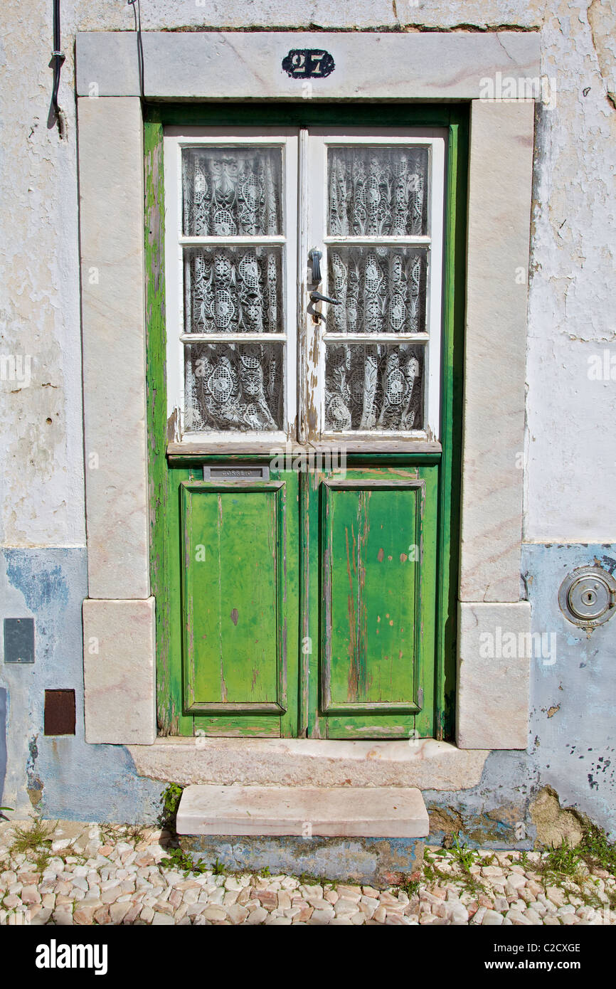 Weathered Wood porte de l'Europe médiévale Banque D'Images