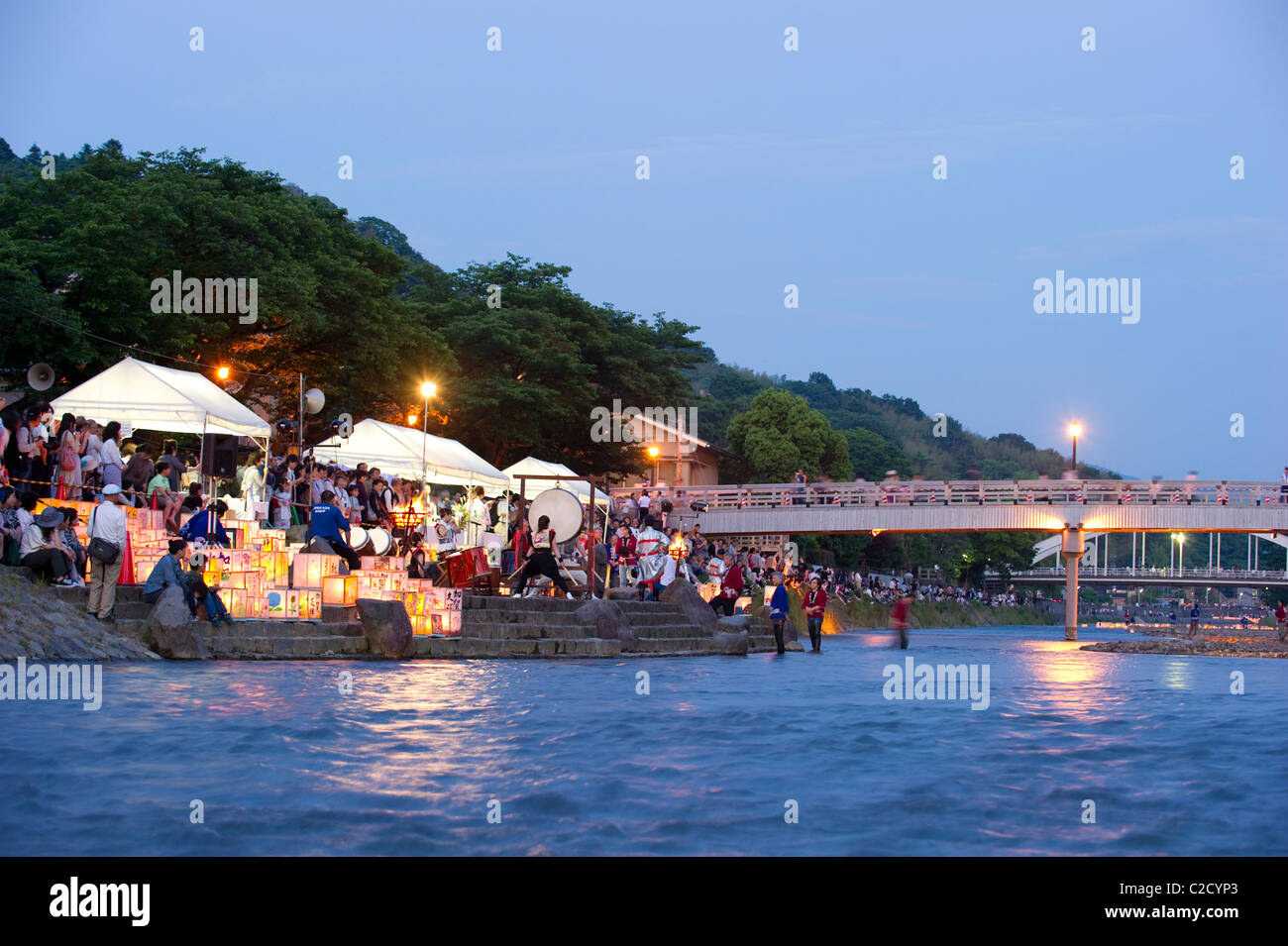 Festival des lanternes flottantes de Kanazawa est partie de Kanazawa Hyakumangoku du Festival qui a lieu chaque année en juin la Banque D'Images