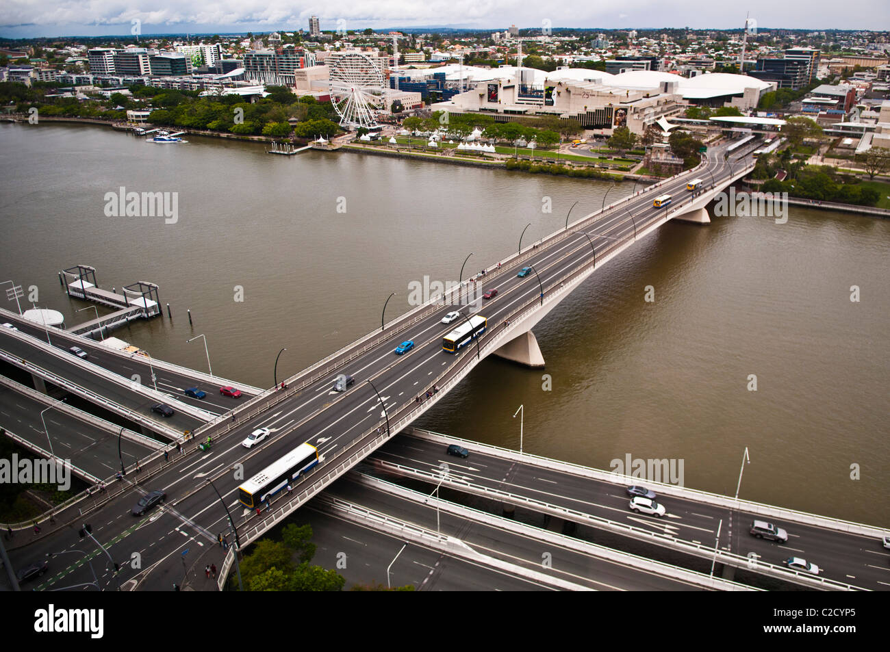 Pont Victoria sur le fleuve Brisbane, Brisbane, Queensland, Australie Banque D'Images