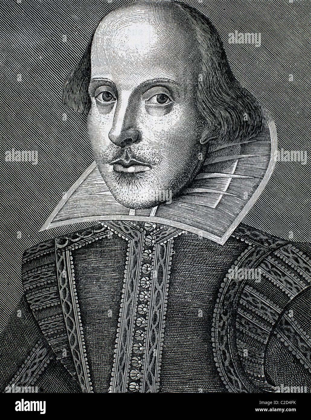 SHAKESPEARE, William (Stratford-on-Avon, 1564-1616). L'écrivain anglais. La gravure du xixe siècle. Banque D'Images