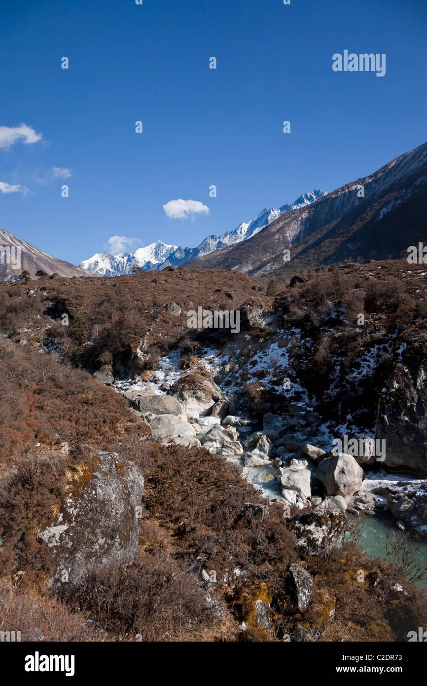 Langtang Trekking. Himalaya, Népal. Asie Banque D'Images