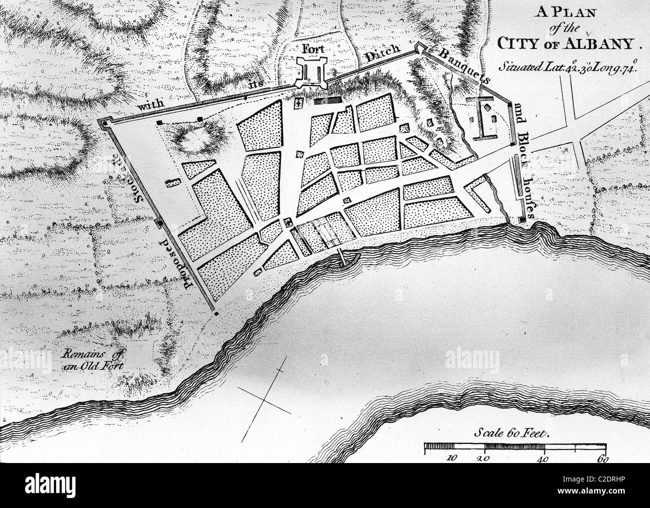 La carte de la ville de Albany, New York Banque D'Images