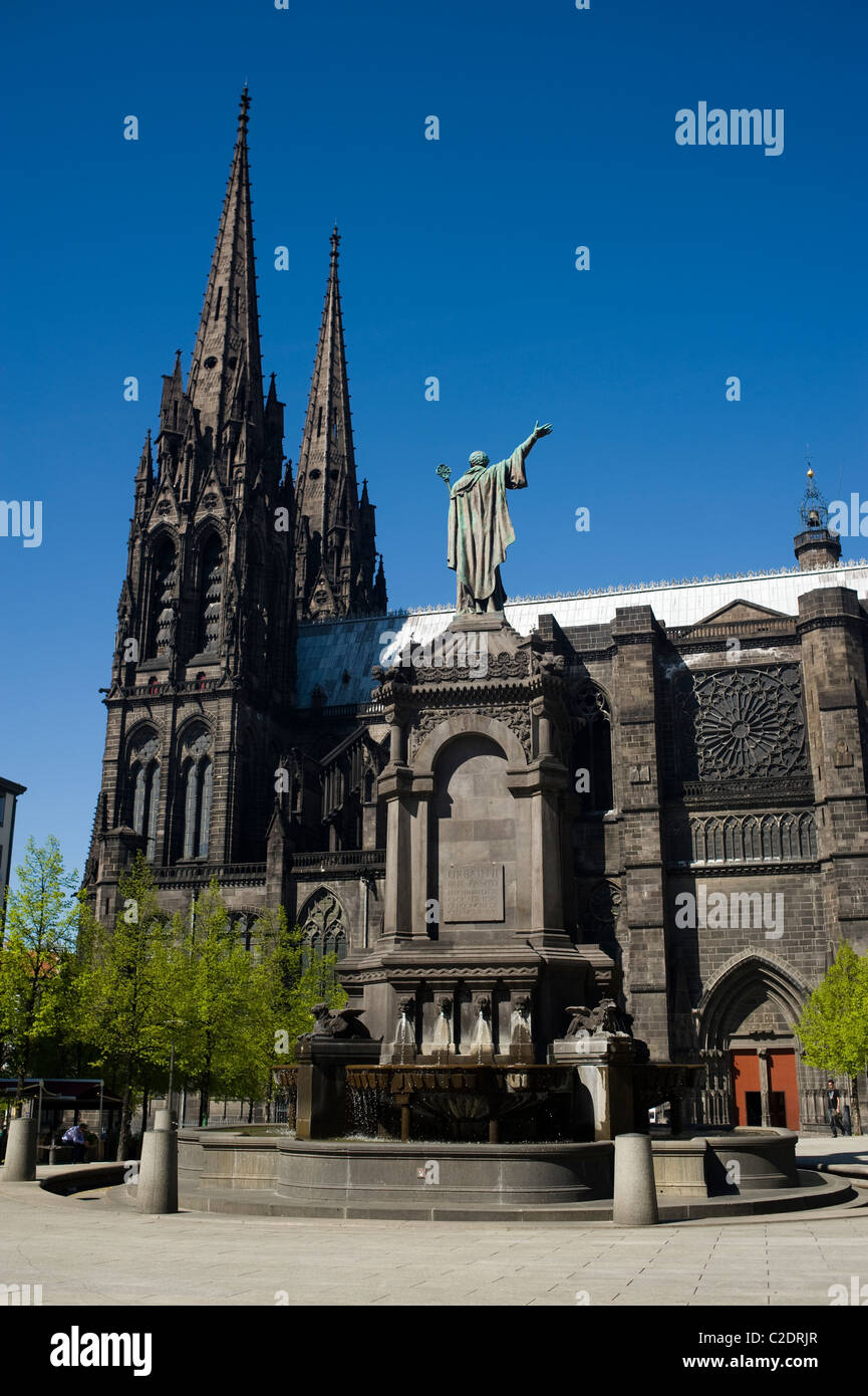 Notre Dame de l'Assomption de la cathédrale de Clermont-Ferrand. Région d'Auvergne, France. Banque D'Images