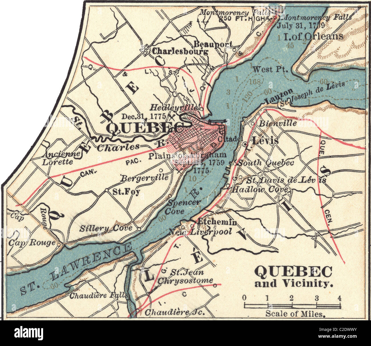 Carte du Québec Banque D'Images