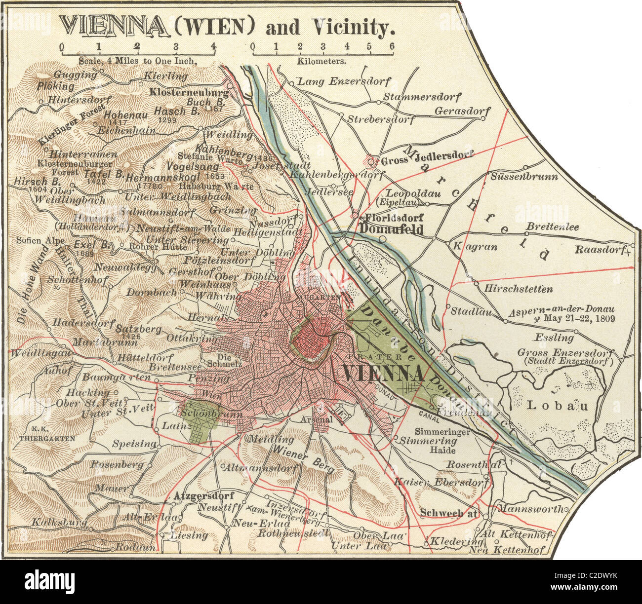 Carte de Vienne Banque D'Images