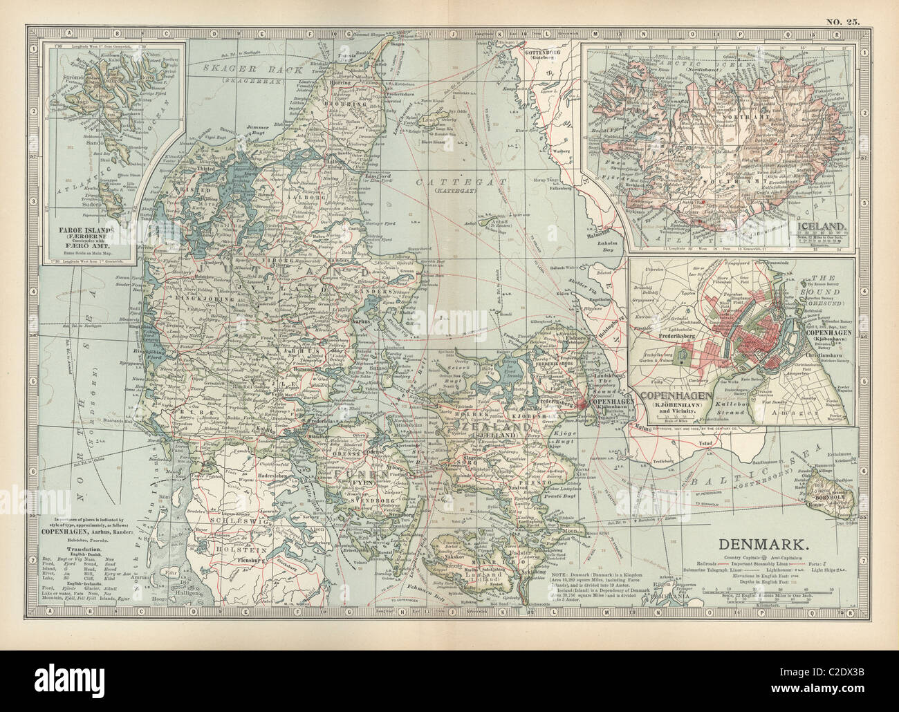 Carte du Danemark Banque D'Images
