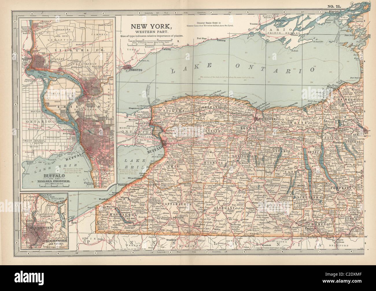La carte de l'État de New York Banque D'Images