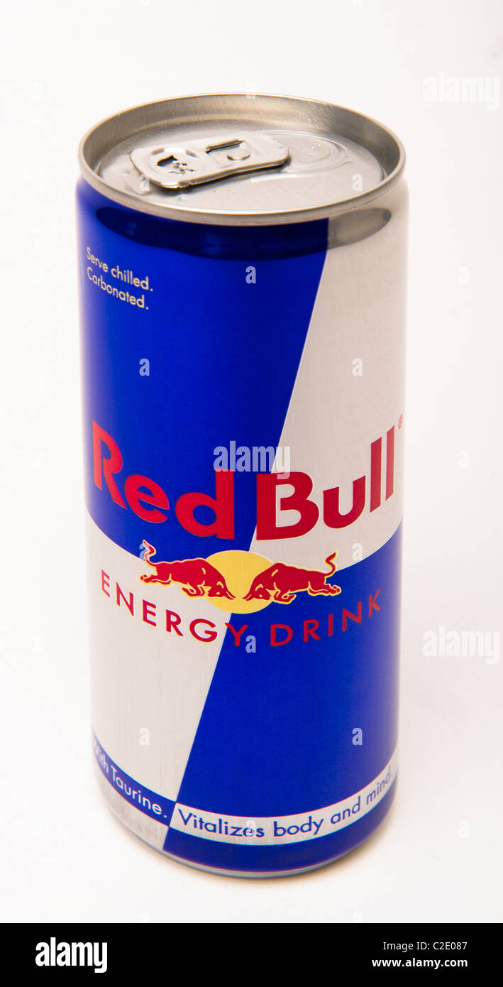 Red Bull energy drink peut Banque D'Images