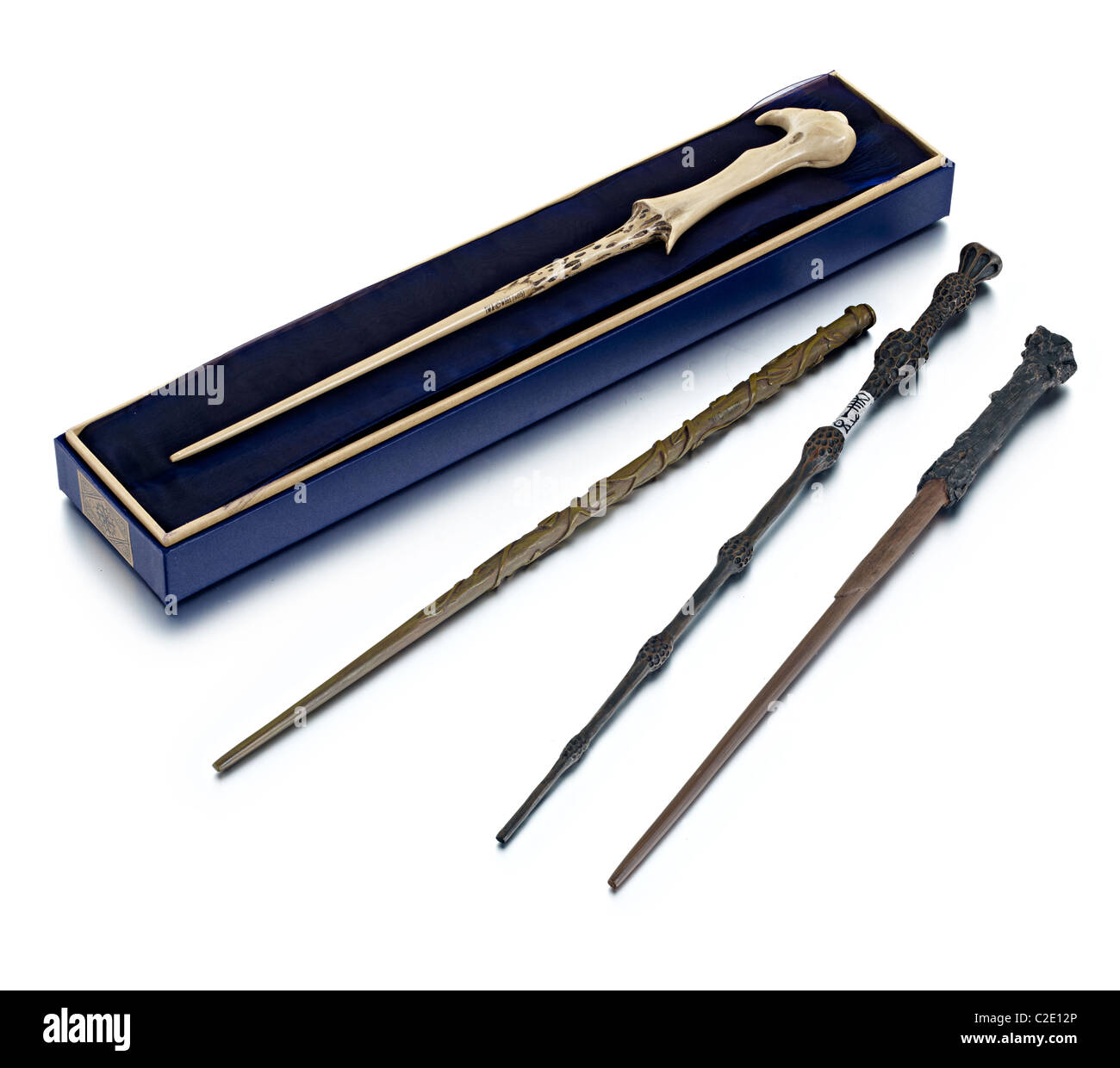 Les produits officiels de Harry Potter baguette box set Banque D'Images