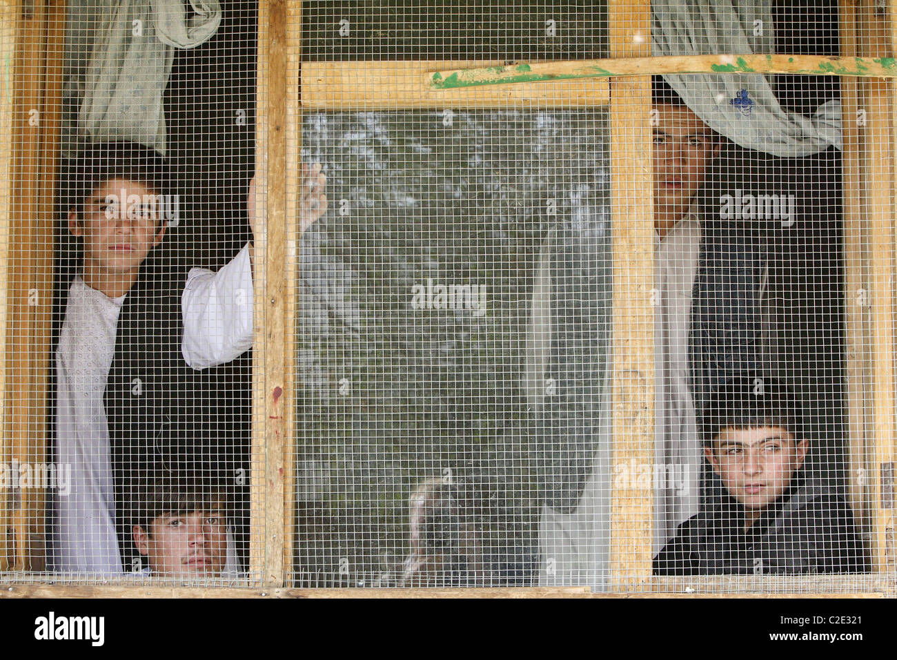 Les jeunes garçons dans une prison, à Faizabad, Afghanistan Banque D'Images