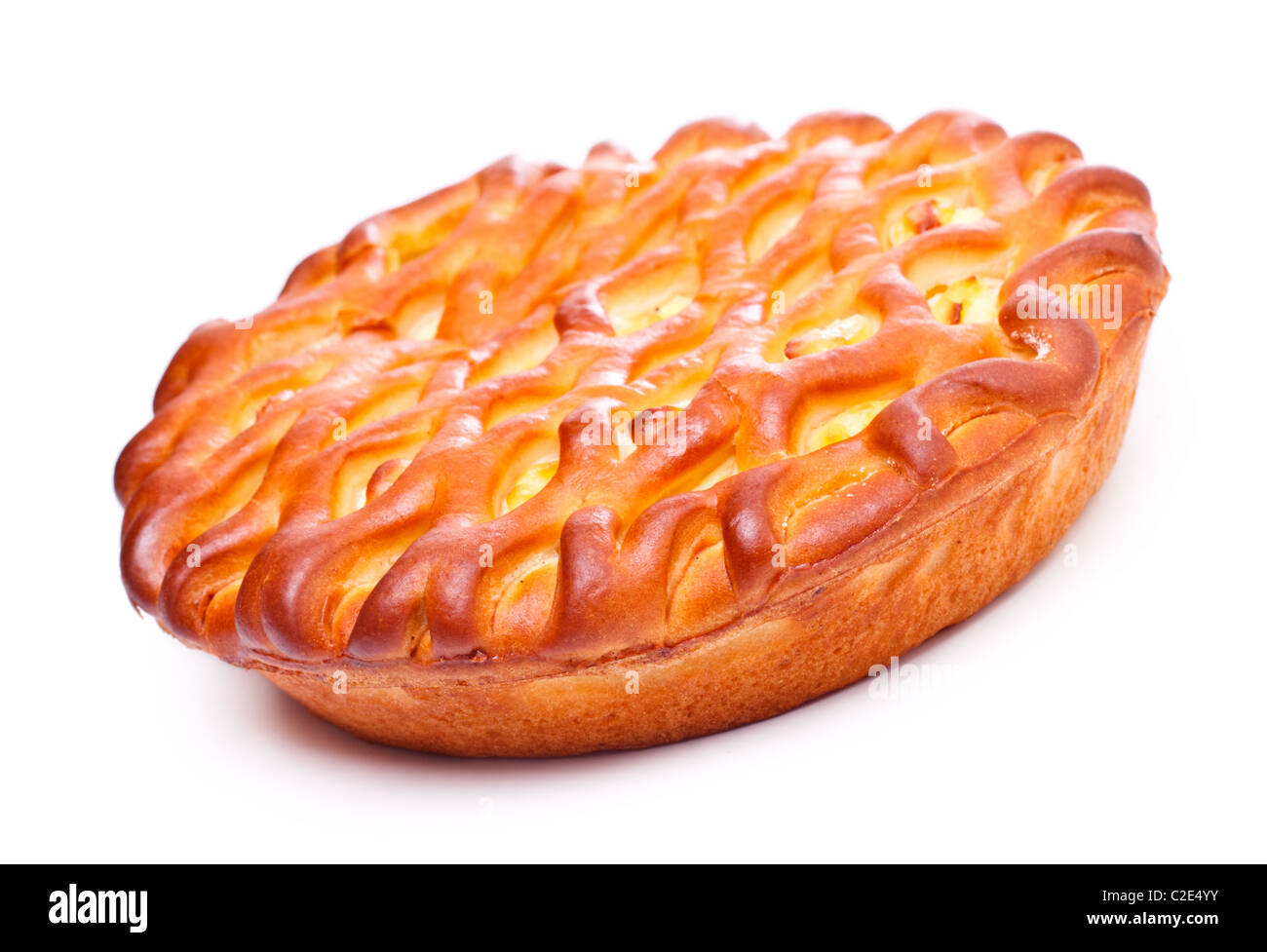 Remplissage de tarte aux pommes isolated on white Banque D'Images