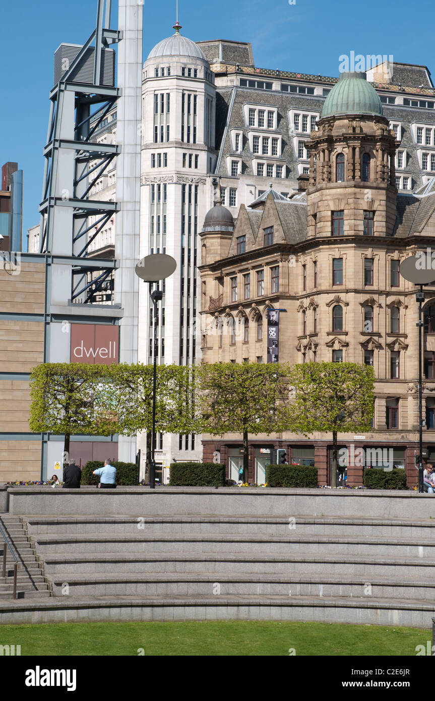 L'aménagement paysager dans le Grand Nord de divertissement et de loisirs, le développement du commerce au détail, dans le centre de Manchester. Banque D'Images