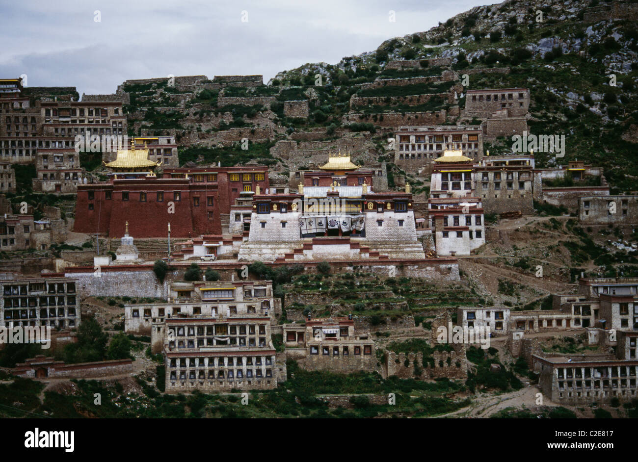 Monastère de Ganden Kyi Chu Valley Tibet Banque D'Images