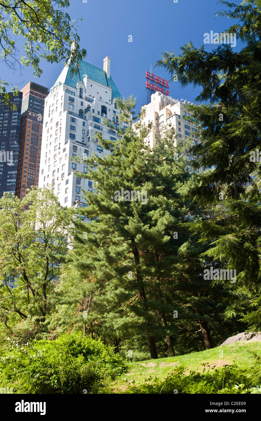 Hampshire House et l'hôtel Jumeirah Essex House à Central Park South 150 160, Manhattan, New York City, USA Banque D'Images