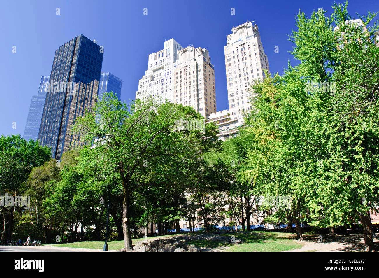 Hôtel Trump International 15 & 25 Central Park West Condo buildings, Manhattan, New York City, USA, fond de ciel bleu, NYC Banque D'Images