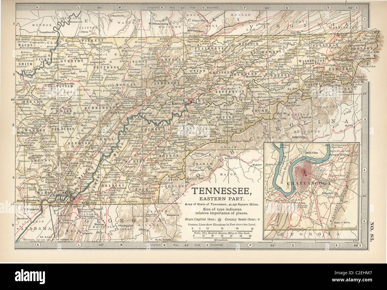 Plan de l'est du Tennessee Banque D'Images