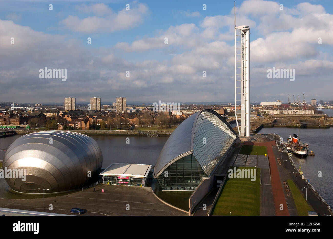 Centre des sciences de Glasgow, le tour des sciences et cinéma IMAX sur les rives de la Clyde, Glasgow, Ecosse. Banque D'Images