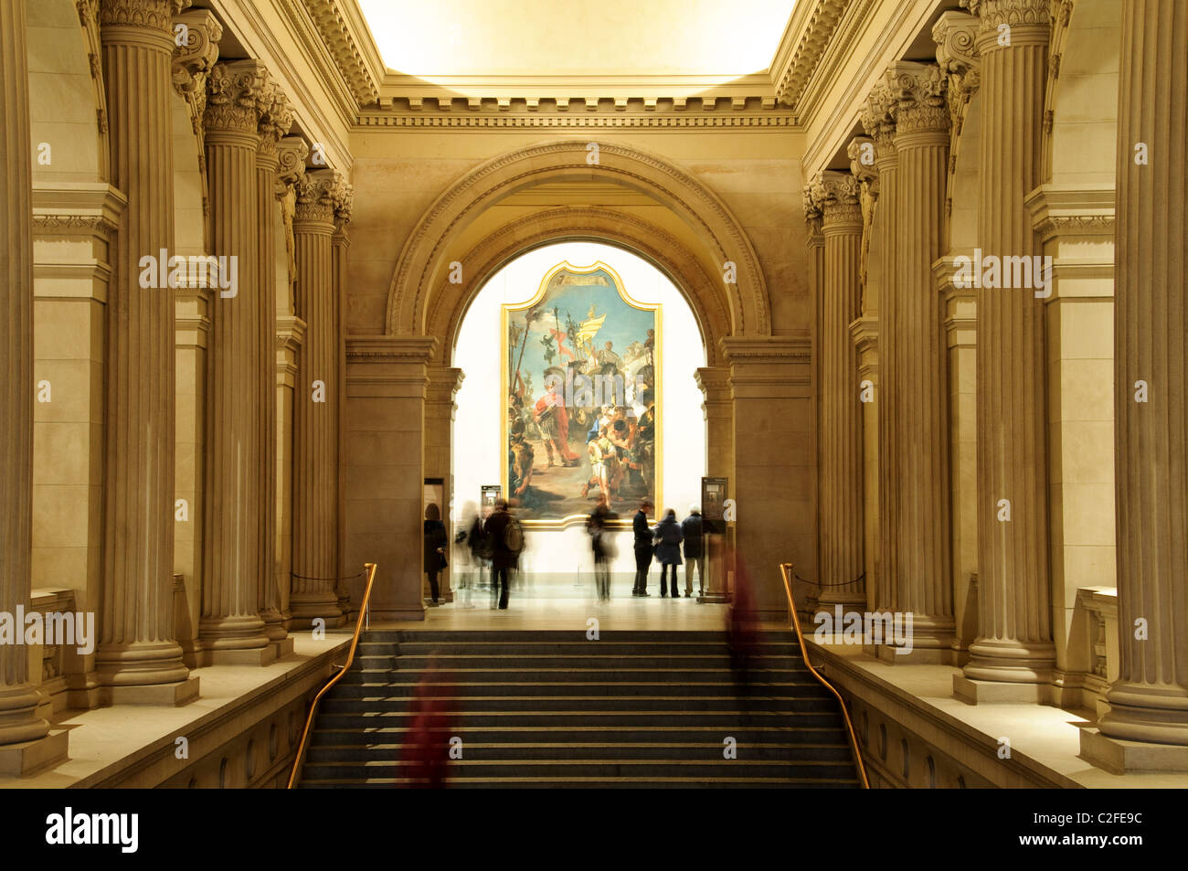 Metropolitan Museum of Art, New York City, à l'entrée du Musée d'Art Européen Banque D'Images
