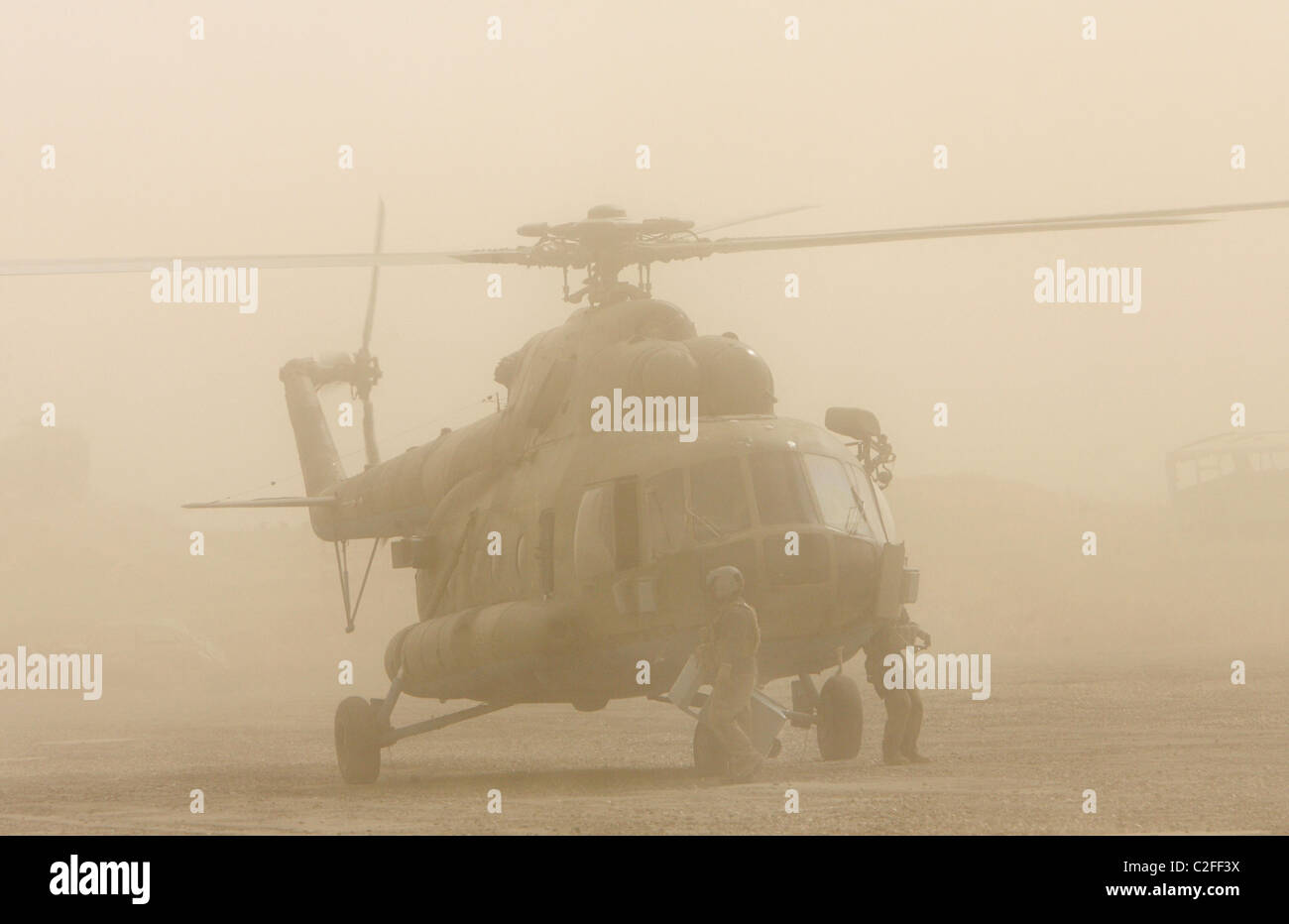 Un hélicoptère russe, Kunduz, Afghanistan Banque D'Images