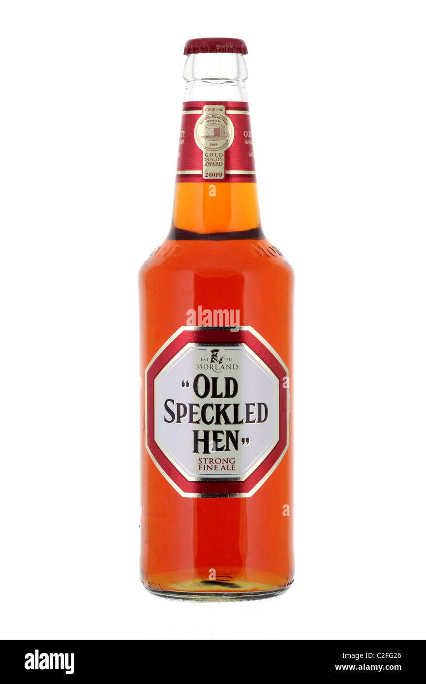 Ancienne bouteille de speckled hen ale morland Banque D'Images