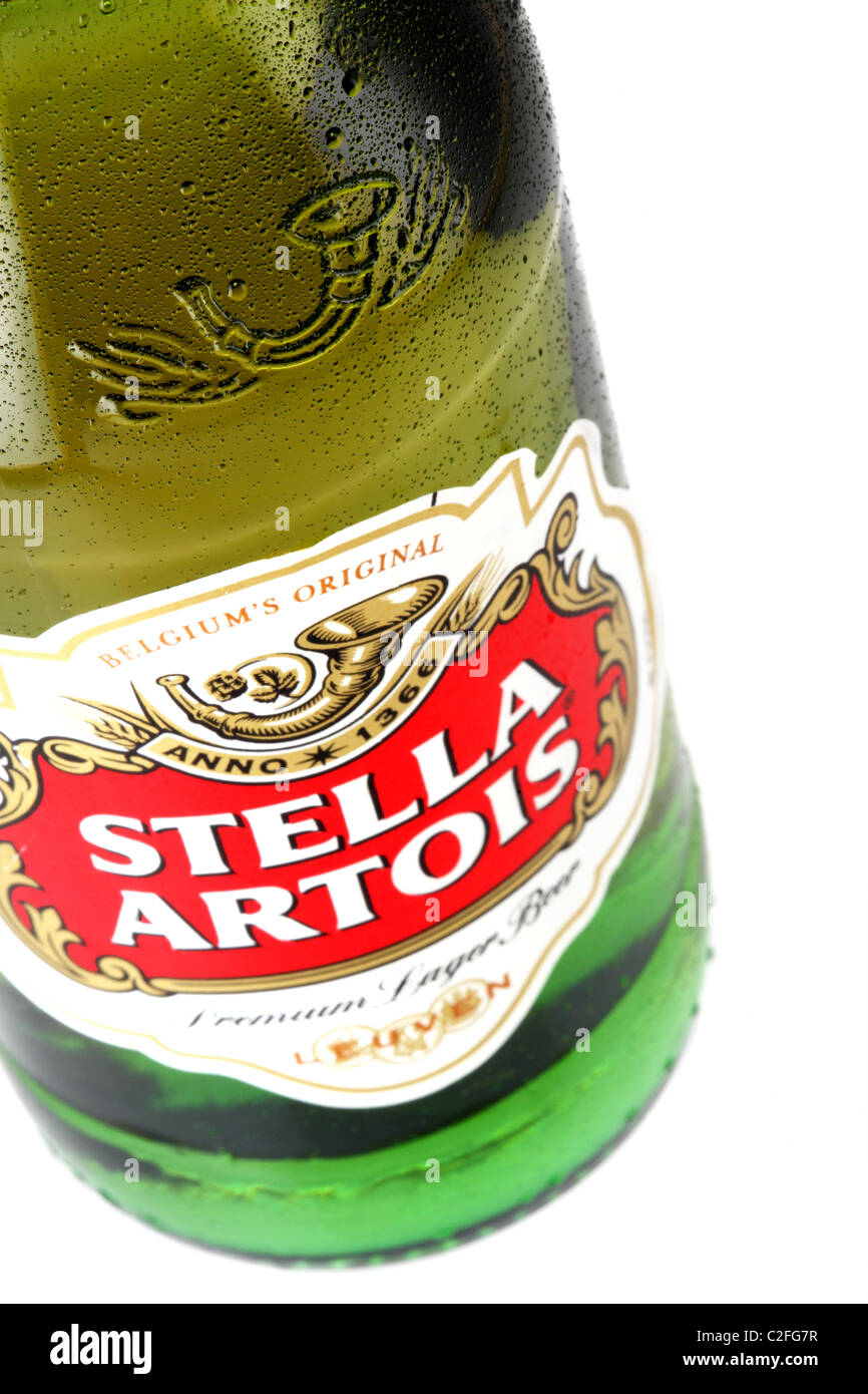 Belgique lager bière Stella Artois Banque D'Images