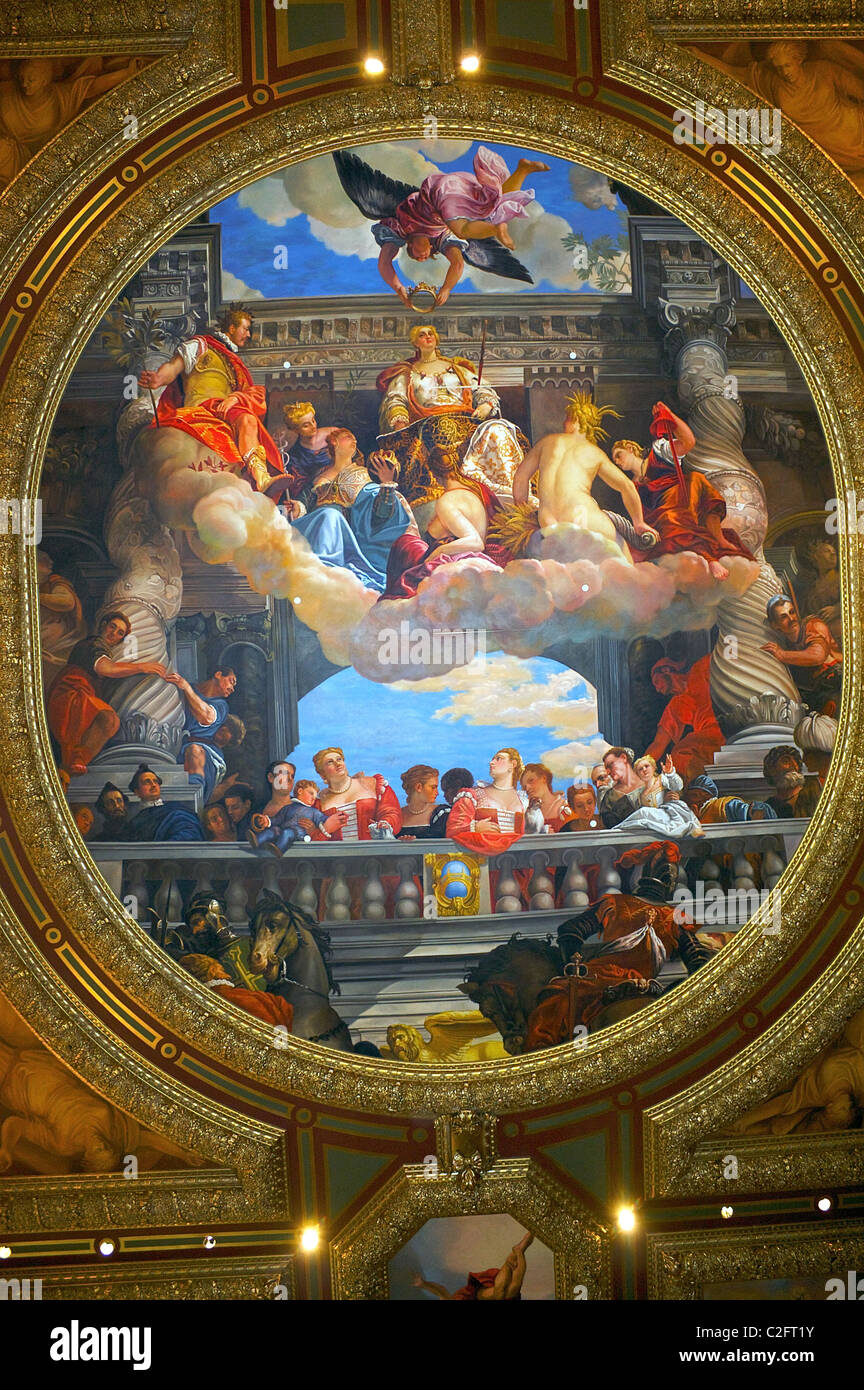 Art sur le plafond à l'intérieur du Venetian, Las Vegas Banque D'Images