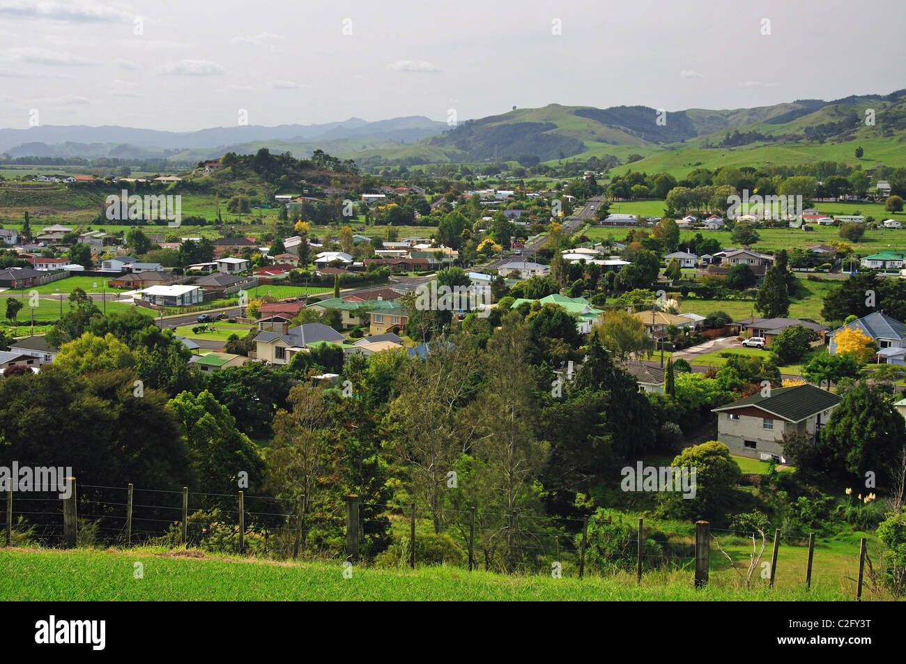 La ville de Primrose Hill, Paeroa, de la région de Waikato, Nouvelle-Zélande, île du Nord Banque D'Images