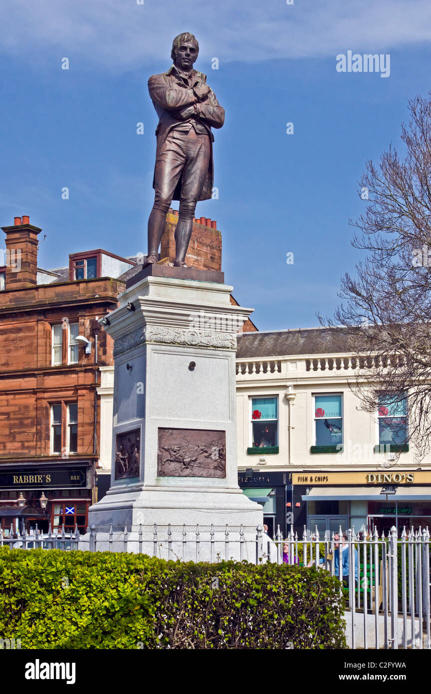 Burns Statue à Burns Statue Square Ayr Ayrshire du Sud Ecosse commémorant le grand poète écossais Robert Burns Banque D'Images