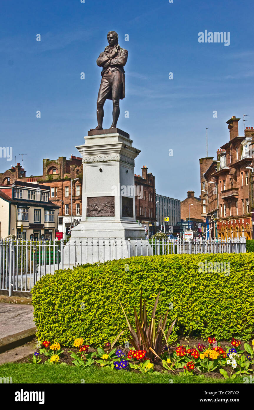 Burns Statue à Burns Statue Square Ayr Ayrshire du Sud Ecosse commémorant le grand poète écossais Robert Burns Banque D'Images