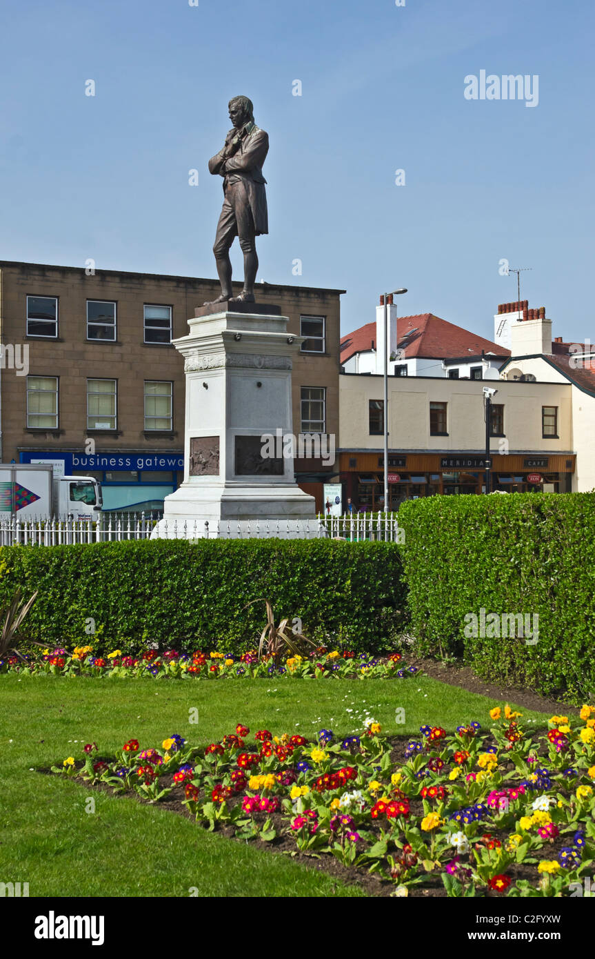 Burns Statue à Burns Statue Square Ayr Ayrshire du Sud Ecosse commémorant le grand poète écossais Robert Burns Banque D'Images