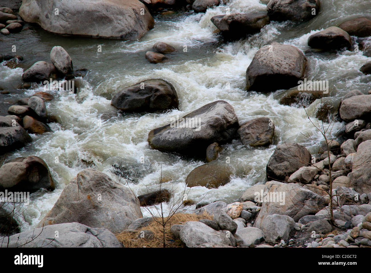 Rivières de montagne de Manali, Himachal Pradesh, Inde Banque D'Images