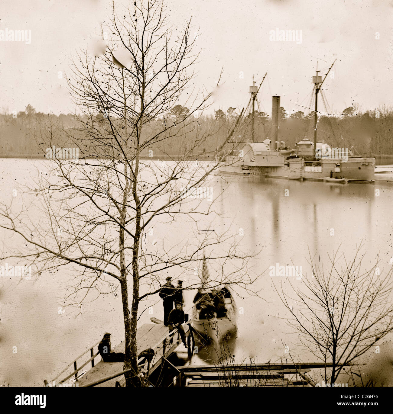 James River], en Virginie. Canonnière AMÉRICAINE MASSASOIT Banque D'Images