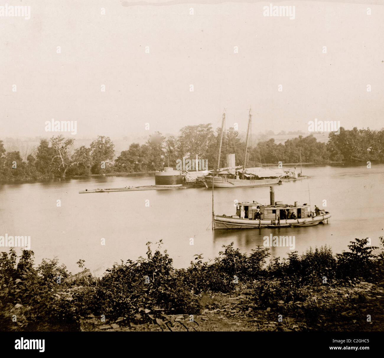 Le moniteur CANONICUS, James River, Va. Banque D'Images