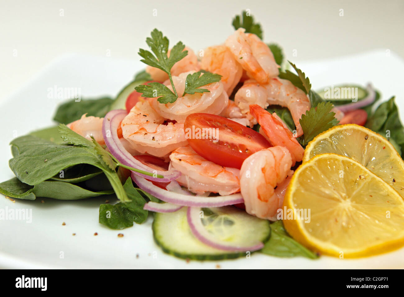 Des crevettes ou Salade de crevettes Banque D'Images