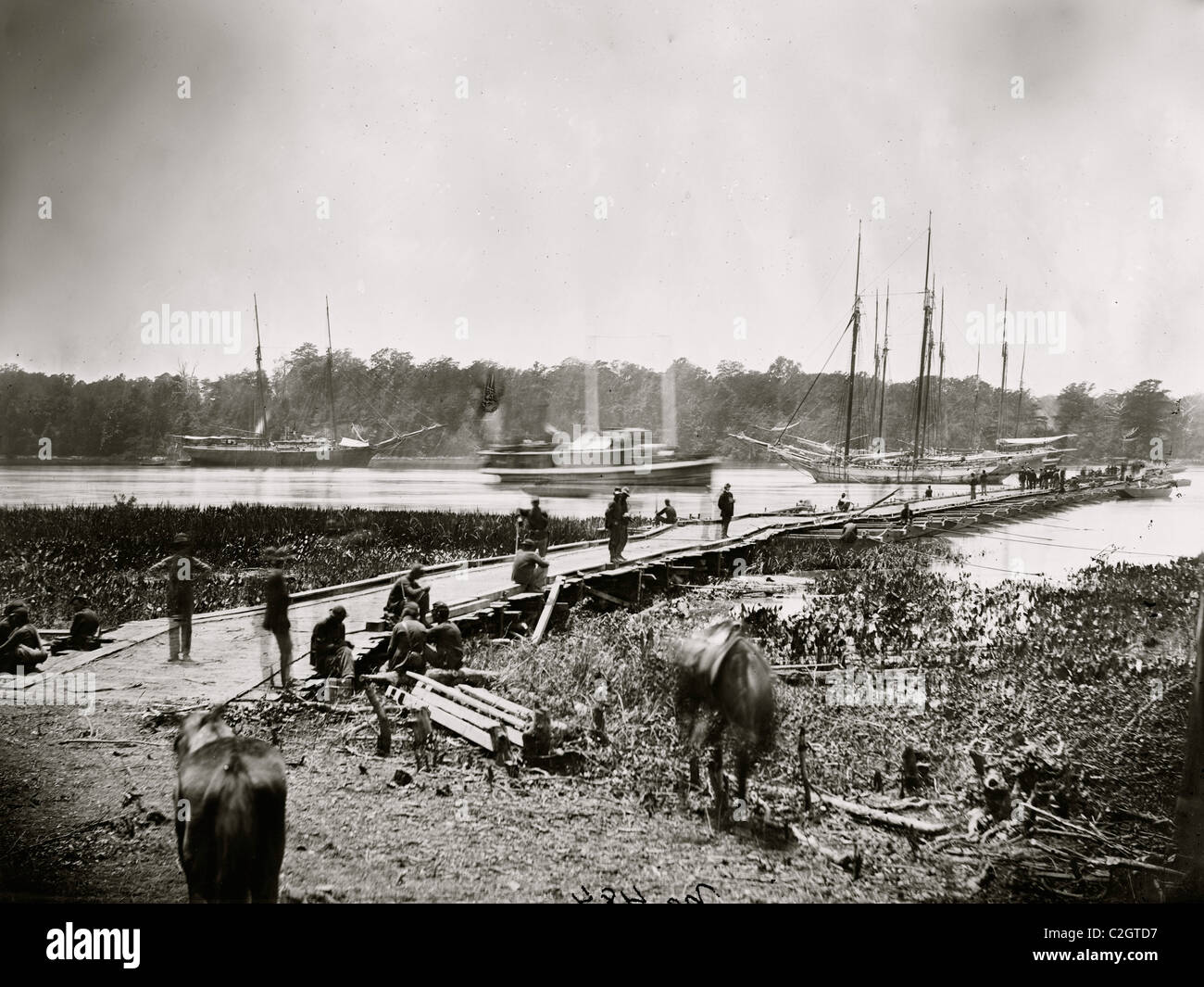 James River, Va. ponton Banque D'Images