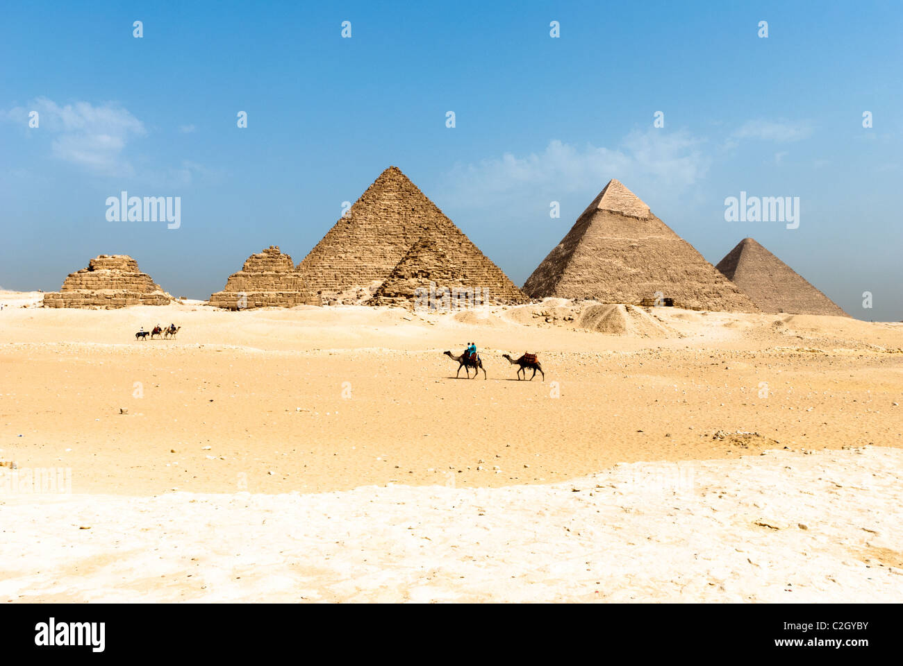 Grandes pyramides de Gizeh, nécropole - Basse Egypte Banque D'Images