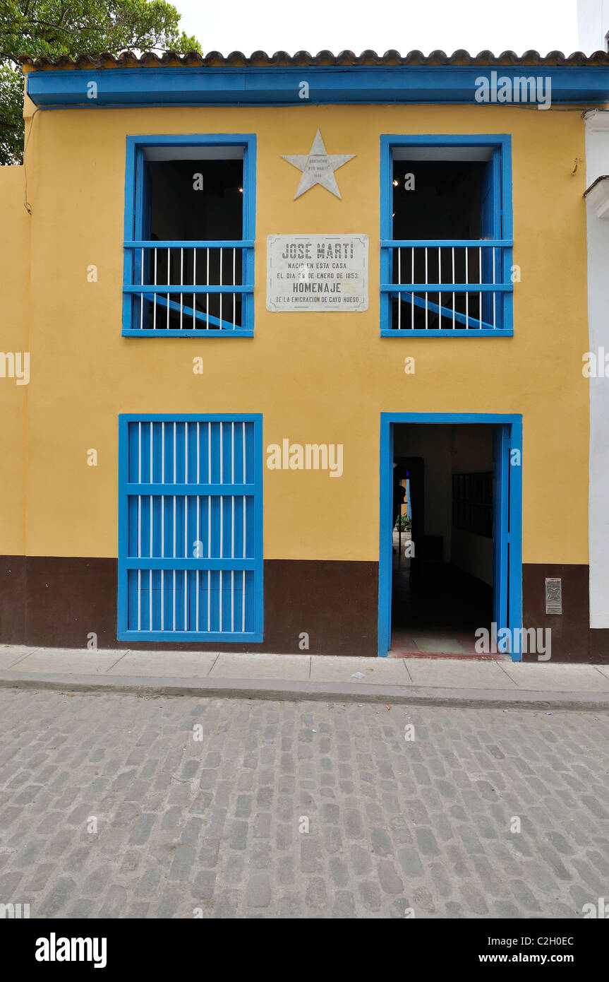 La Havane. Cuba. Maison natale de José Marti / naissance de José Marti, Habana Vieja / La Vieille Havane. Banque D'Images