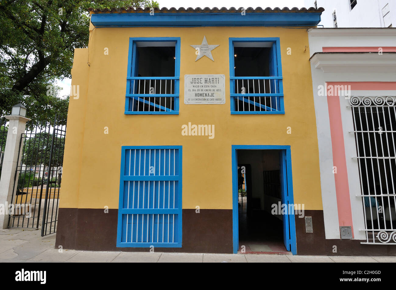 La Havane. Cuba. Maison natale de José Marti / naissance de José Marti, Habana Vieja / La Vieille Havane. Banque D'Images