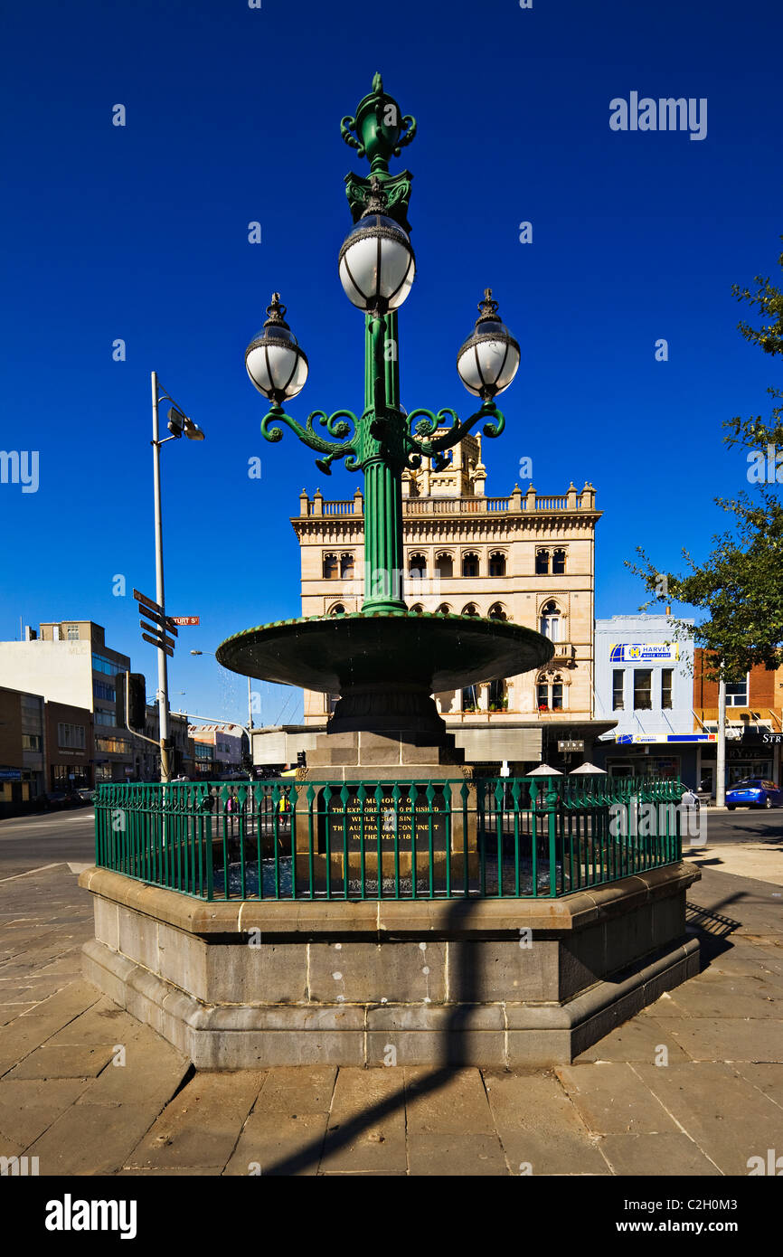 Ballarat Australie / la magnifique fontaine commémorative Burke & Wills. Banque D'Images