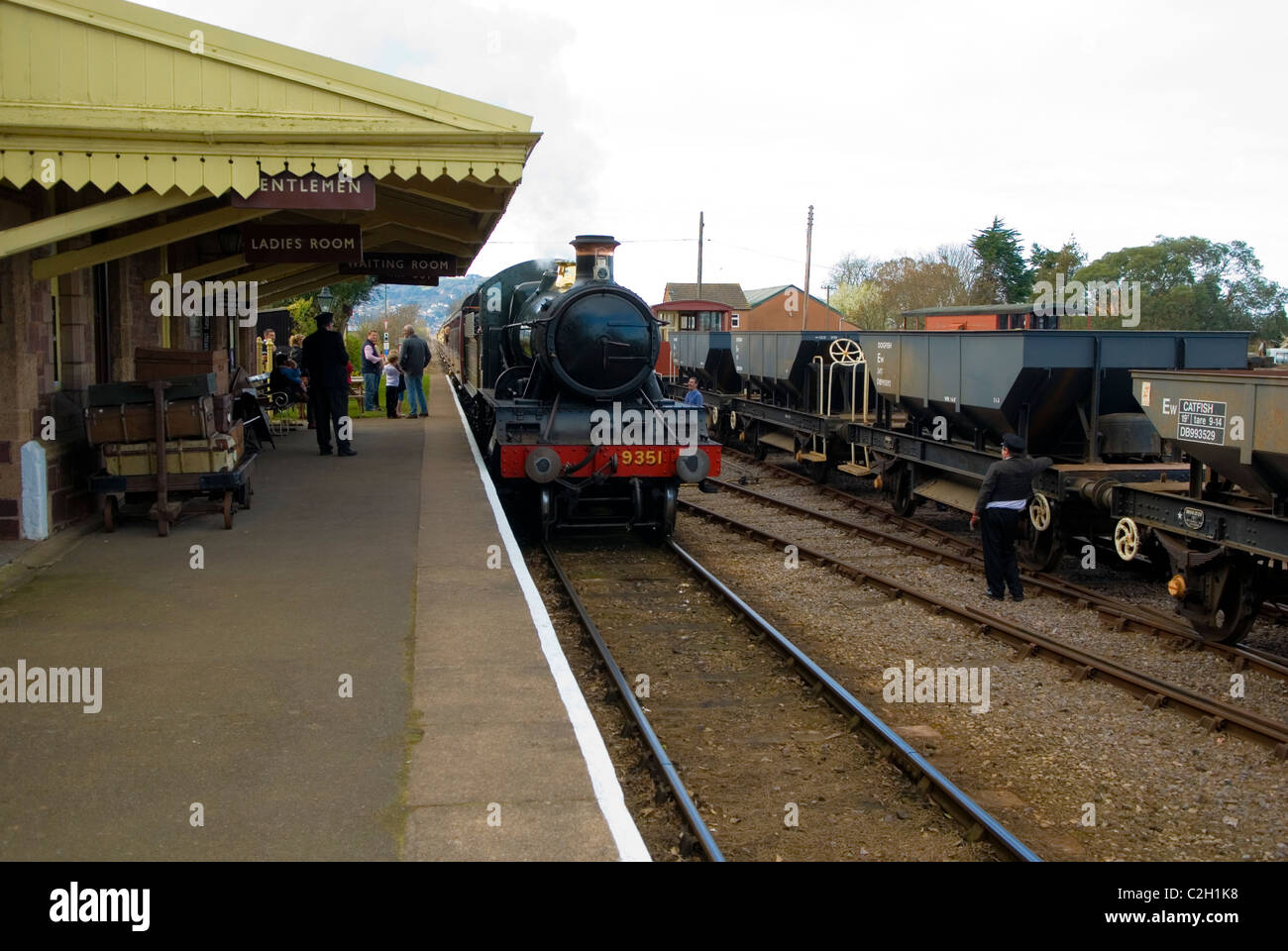 La gare de Dunster, chemin de fer privé près de Minehead, Somerset West, Angleterre Royaume-uni 2011 Banque D'Images