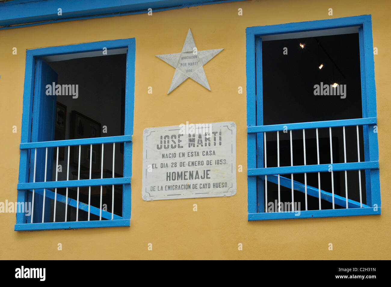 La Havane. Cuba. Maison natale de José Marti / naissance de José Marti, Habana Vieja / La Vieille Havane. Banque D'Images
