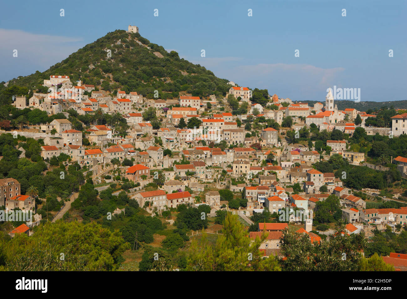 La ville de Lastovo sur île de Lastovo, Croatie Banque D'Images