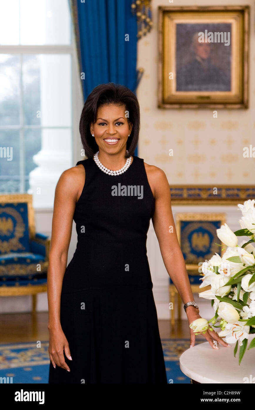 Portrait officiel de Michelle Obama Banque D'Images