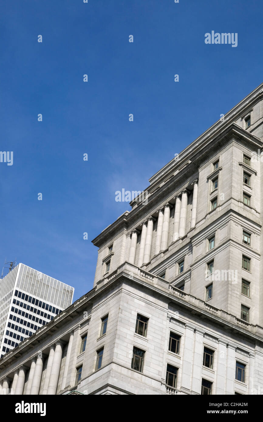 Montréal, Québec, Canada ; des détails architecturaux de l'Édifice Sunlife Banque D'Images