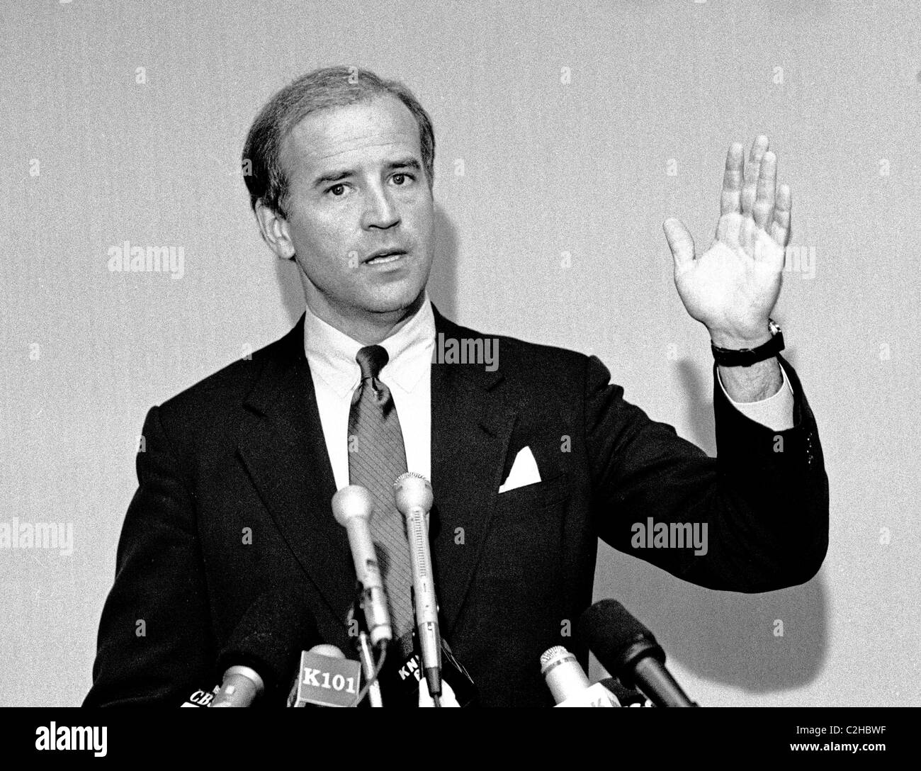 Le sénateur américain Joseph Biden du Delaware, pour des campagnes d'investiture présidentielle démocratique en 1987 Banque D'Images